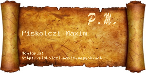 Piskolczi Maxim névjegykártya